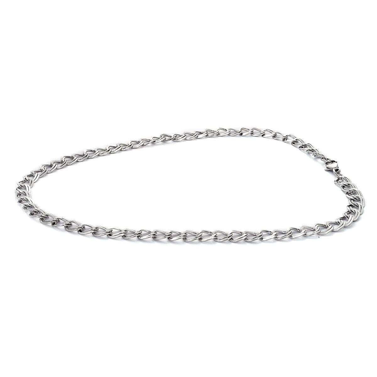 Curb Link Necklace With Lobster Clasp (Size 20) in Silver Tone 1945077 3