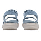 Cushion Walk Steph Lifestyle Collection Classic Stretch Knit Crossover Strap Sandals With Touch And Close Strap And Extra Padding (Size 4) - Blue