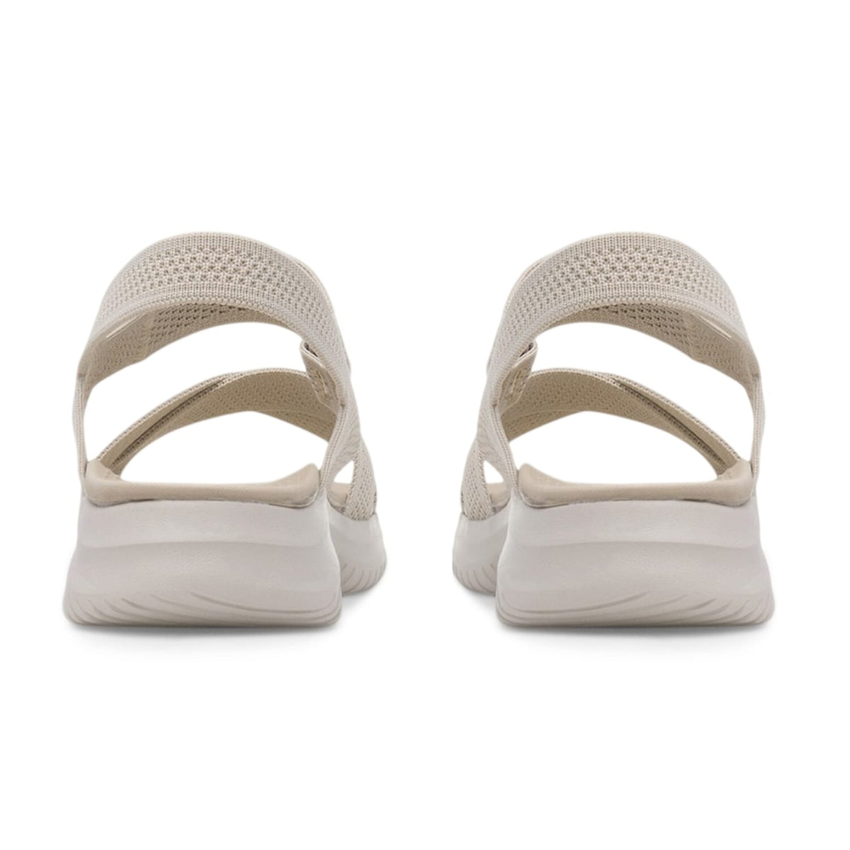 Cushion Walk Steph Lifestyle Collection Classic Stretch Knit Crossover Strap Sandals With Touch And Close Strap And Extra Padding (Size 5) - Beige V32651007 4