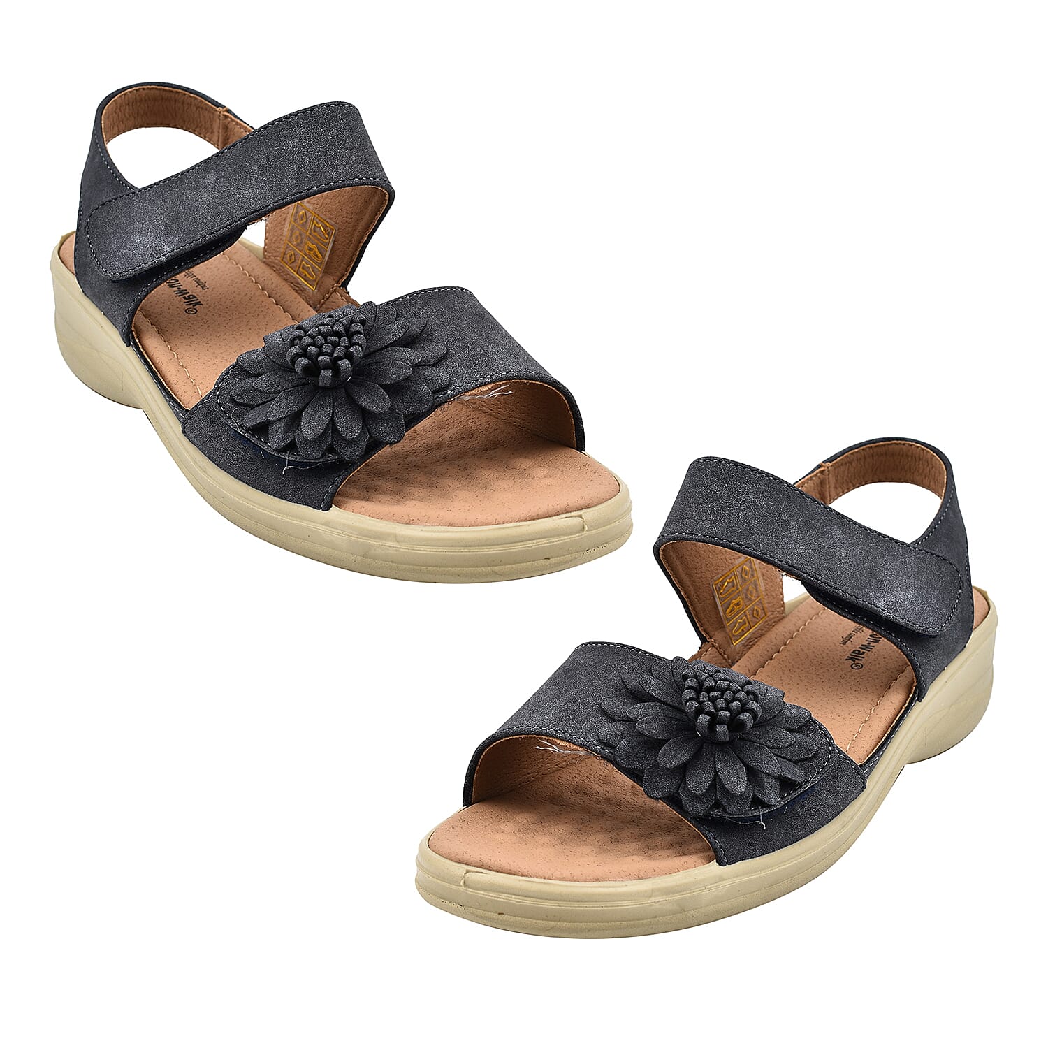 Cushion Walk One Touch Bar Yasmin Ladies Sandal - Navy 7754929 1