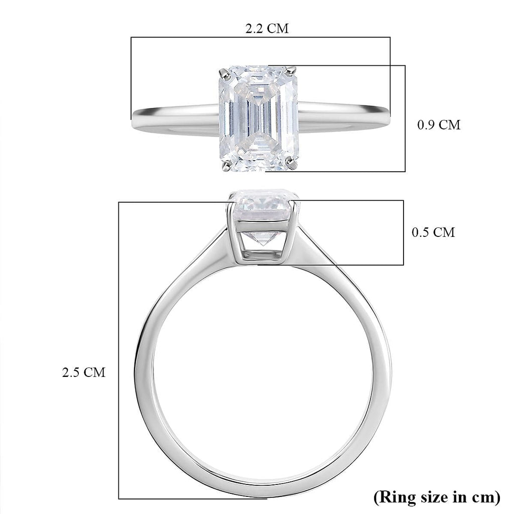Customer Special Order 9K White Gold Moissanite Ring 1.85 Ct.