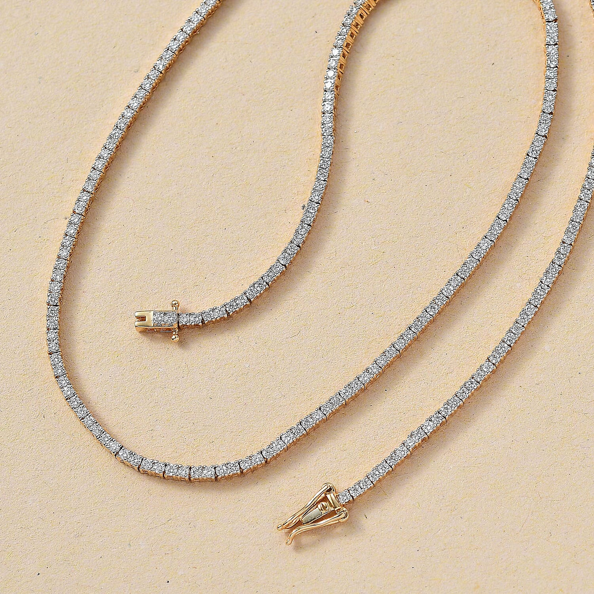 Customer Special Order IGI Certified Iliana18K Yellow Gold  (SI-G-H) White Diamond Tennis Necklace (Size -18) 5.00 Ct 7859044 1