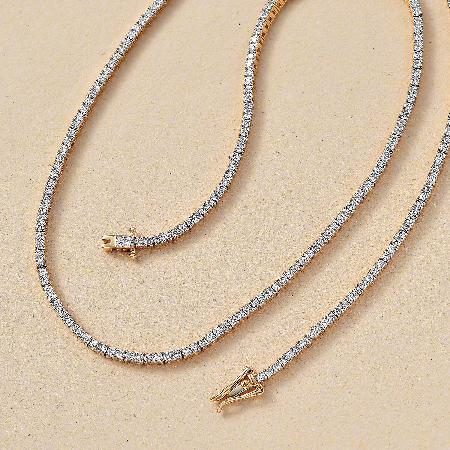 Customer Special Order IGI Certified Iliana18K Yellow Gold  (SI-G-H) White Diamond Tennis Necklace (Size -18) 5.00 Ct 7859044 1