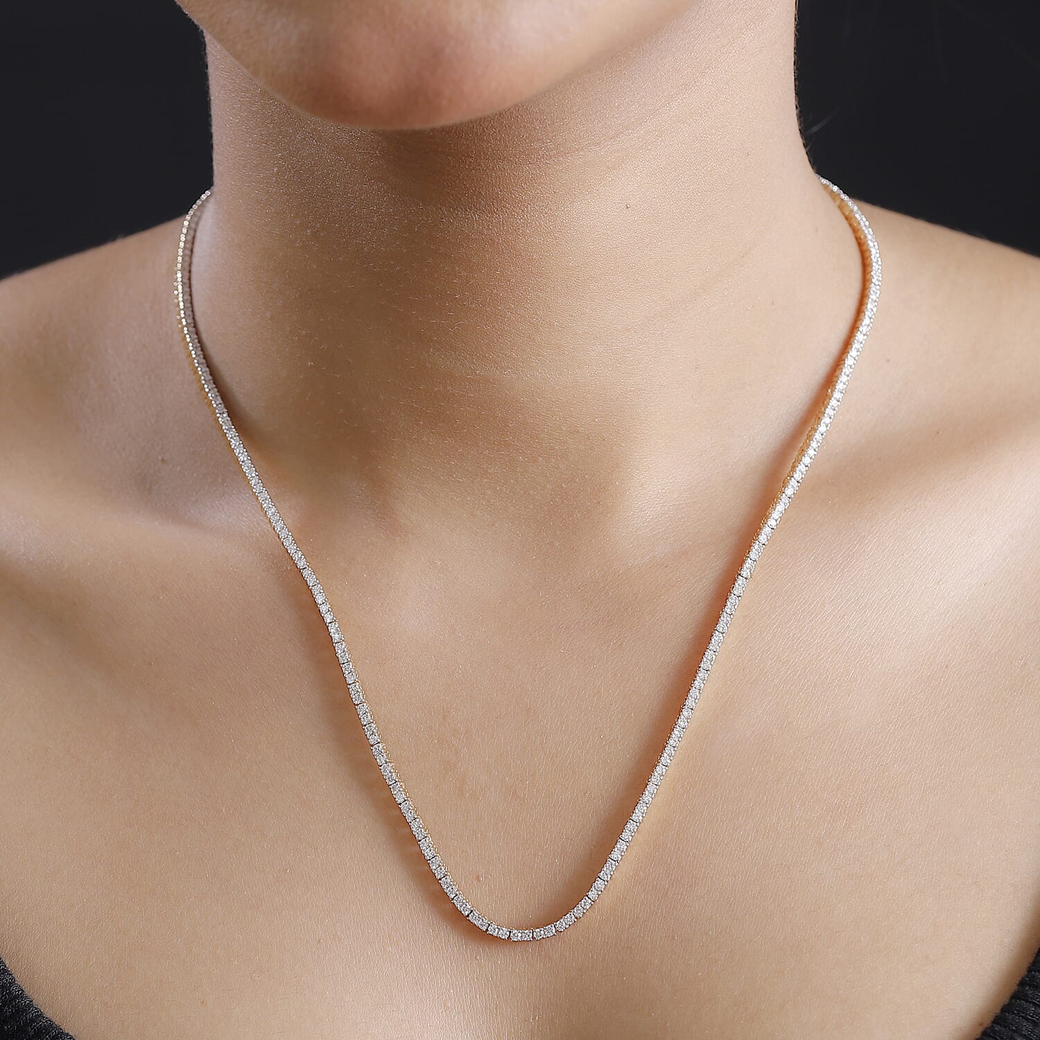 Customer Special Order IGI Certified Iliana18K Yellow Gold  (SI-G-H) White Diamond Tennis Necklace (Size -18) 5.00 Ct 7859044 2
