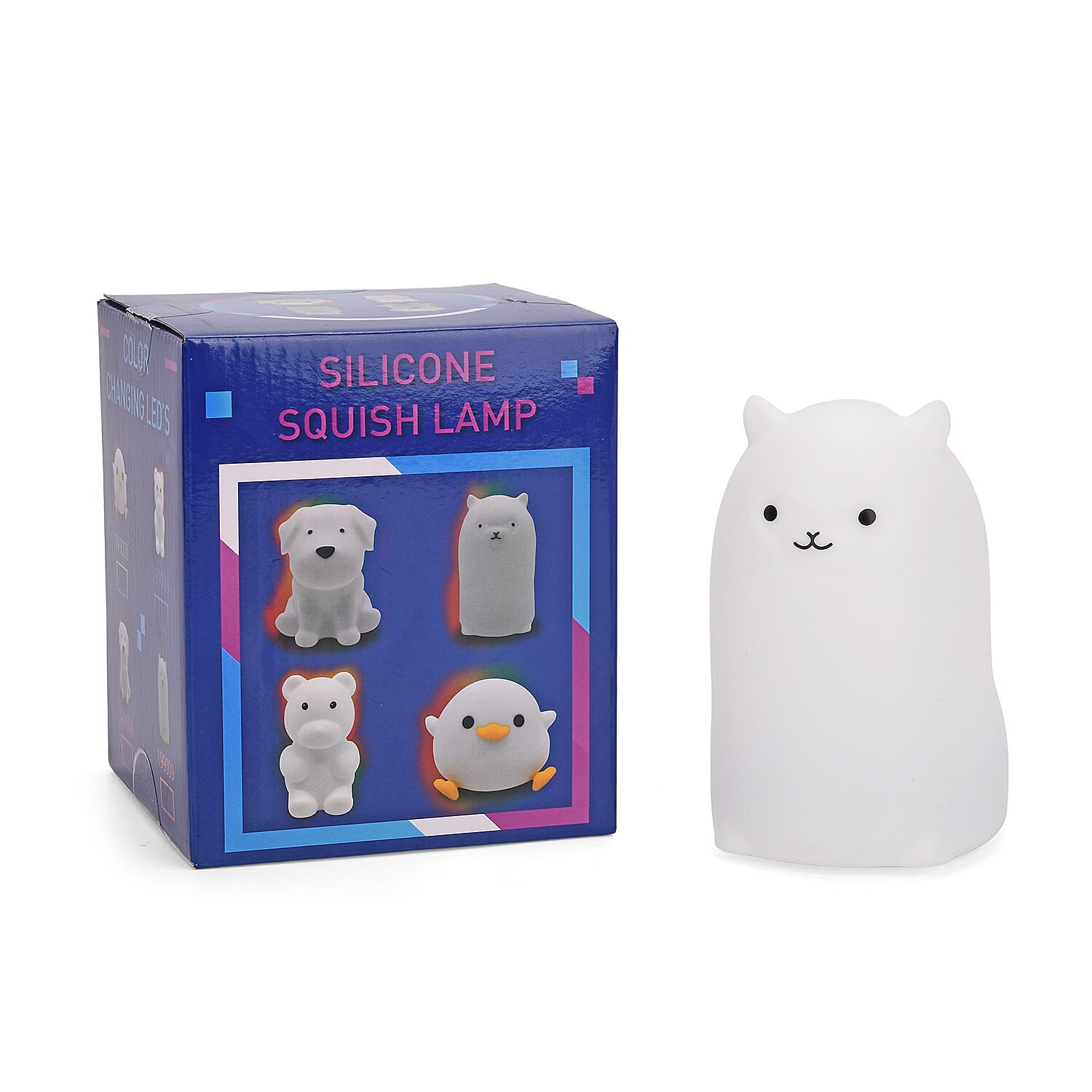 Cute Alpaca Silicone Colour-Changing Rechargeable Night Light - White 8083879 0