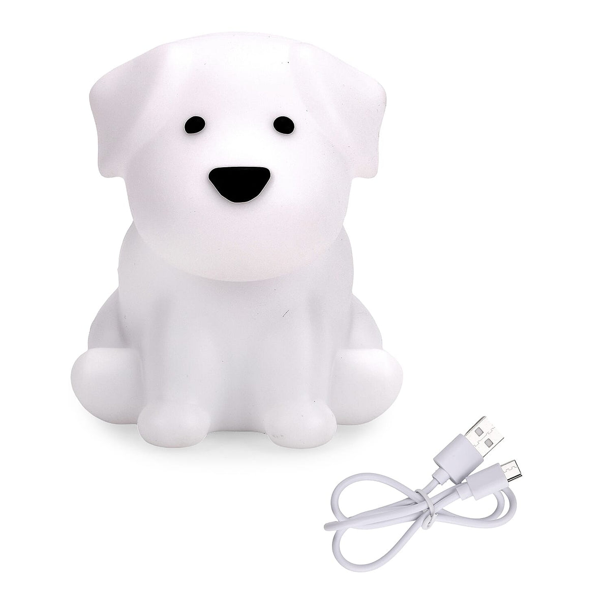 Cute Dog Silicone Colour-Changing Rechargeable Night Light - White 8083898 4