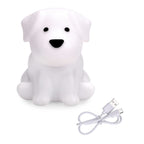 Cute Dog Silicone Color-Changing Rechargeable Night Light - White