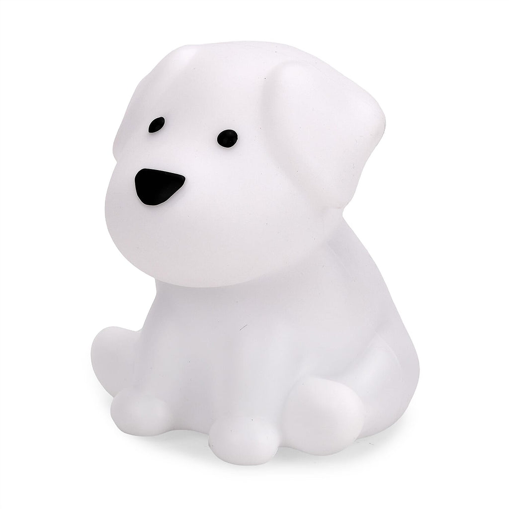 Cute Dog Silicone Color-Changing Rechargeable Night Light - White