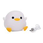 Cute Duck Silicone Color-Changing Rechargeable Night Light - Yellow & White