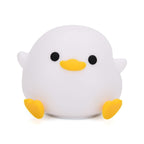 Cute Duck Silicone Color-Changing Rechargeable Night Light - Yellow & White