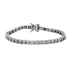 3 Piece Set - Diamond Tennis Bracelet (Size 8), Earrings and Pendant in Platinum Overlay Sterling Silver, Silver Wt. 14.78 Gms