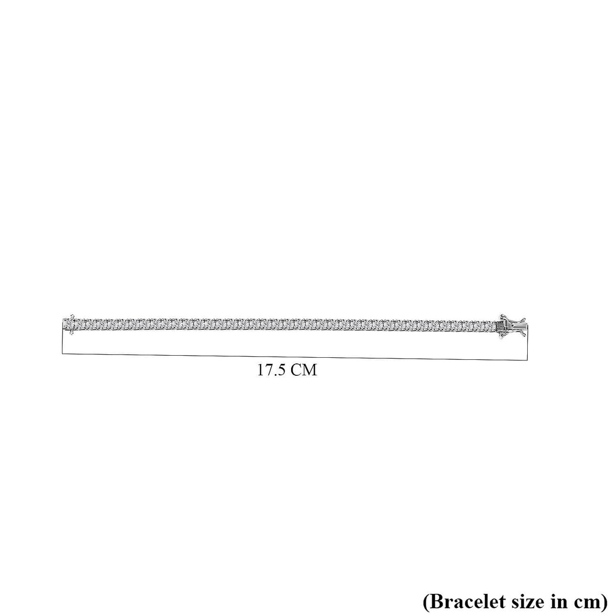 3 Piece Set - Diamond (0.250ct) Box Bracelet (Size 6.5), Earrings and Pendant in Platinum Overlay Sterling Silver V32517630 7