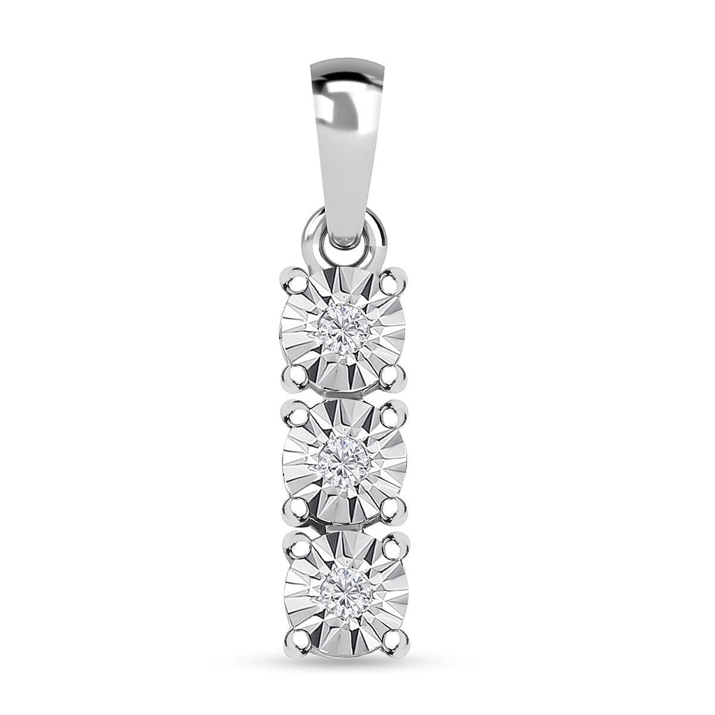 3 Piece Set - Diamond Tennis Bracelet (Size 8), Earrings and Pendant in Platinum Overlay Sterling Silver, Silver Wt. 14.78 Gms