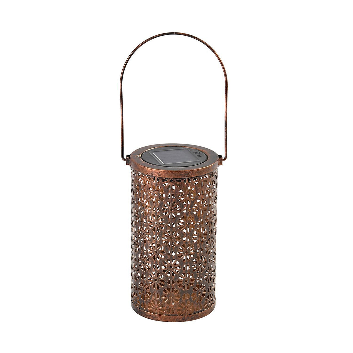 Copper Effect Outdoor Decor Luxury Solar Lantern (Size 20x11x11 cm) - Beige - Creates Ambient Soft Light At Night 7231653 0