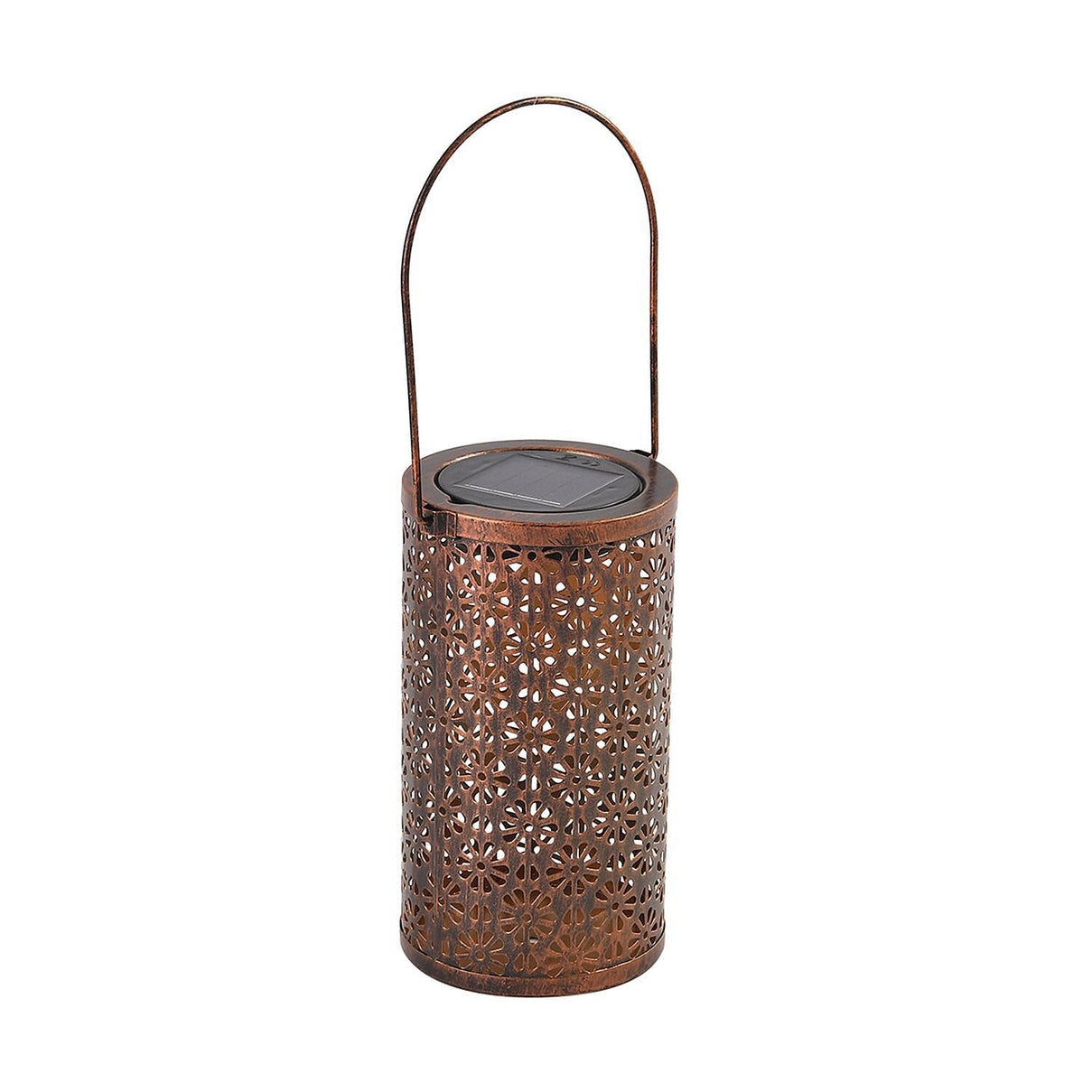 Copper Effect Outdoor Decor Luxury Solar Lantern (Size 20x11x11 cm) - Beige - Creates Ambient Soft Light At Night 7231653 3