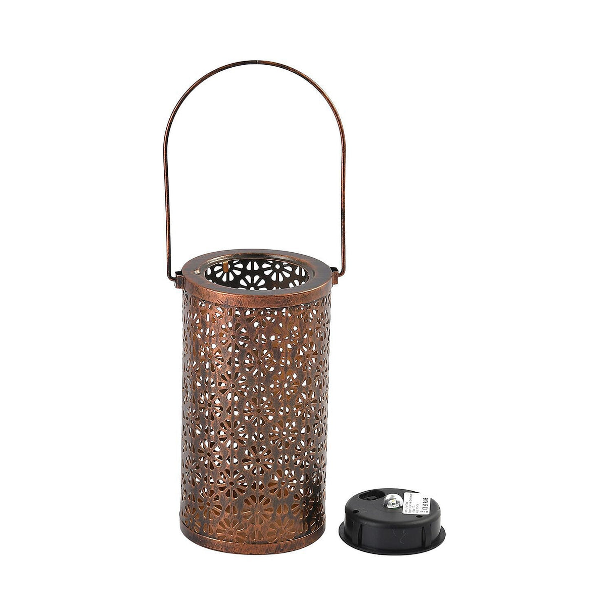 Copper Effect Outdoor Decor Luxury Solar Lantern (Size 20x11x11 cm) - Beige - Creates Ambient Soft Light At Night 7231653 5