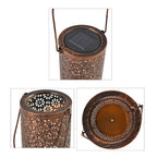 Copper Effect Outdoor Decor Luxury Solar Lantern (Size 20x11x11 cm) - Beige - Creates Ambient Soft Light At Night