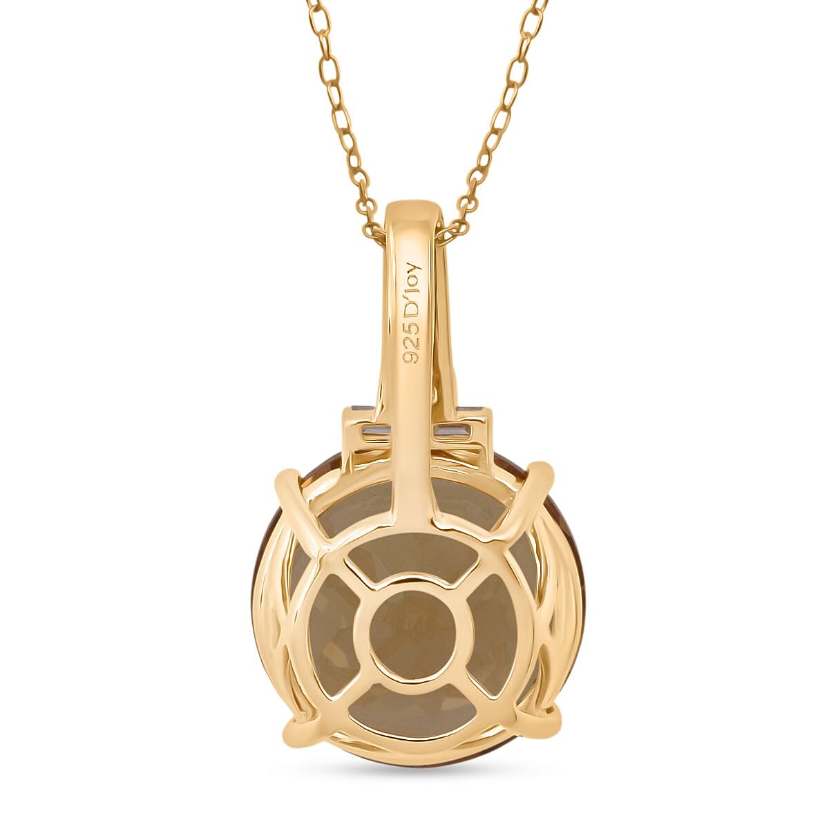 D'Joy 10 Ct. Citrine, Moissanite Pendant with Chain (Size 20) with Lobster Clasp in 18K Vermeil Yellow Gold Plated &amp; Rhodium Overlay Sterling Silver 4428963 5