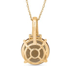 D'Joy Citrine & Moissanite Pendant with Chain (Size 20) with Lobster Clasp in 18K Vermeil Yellow Gold Plated & Rhodium Overlay Sterling Silver 10.22 Ct.