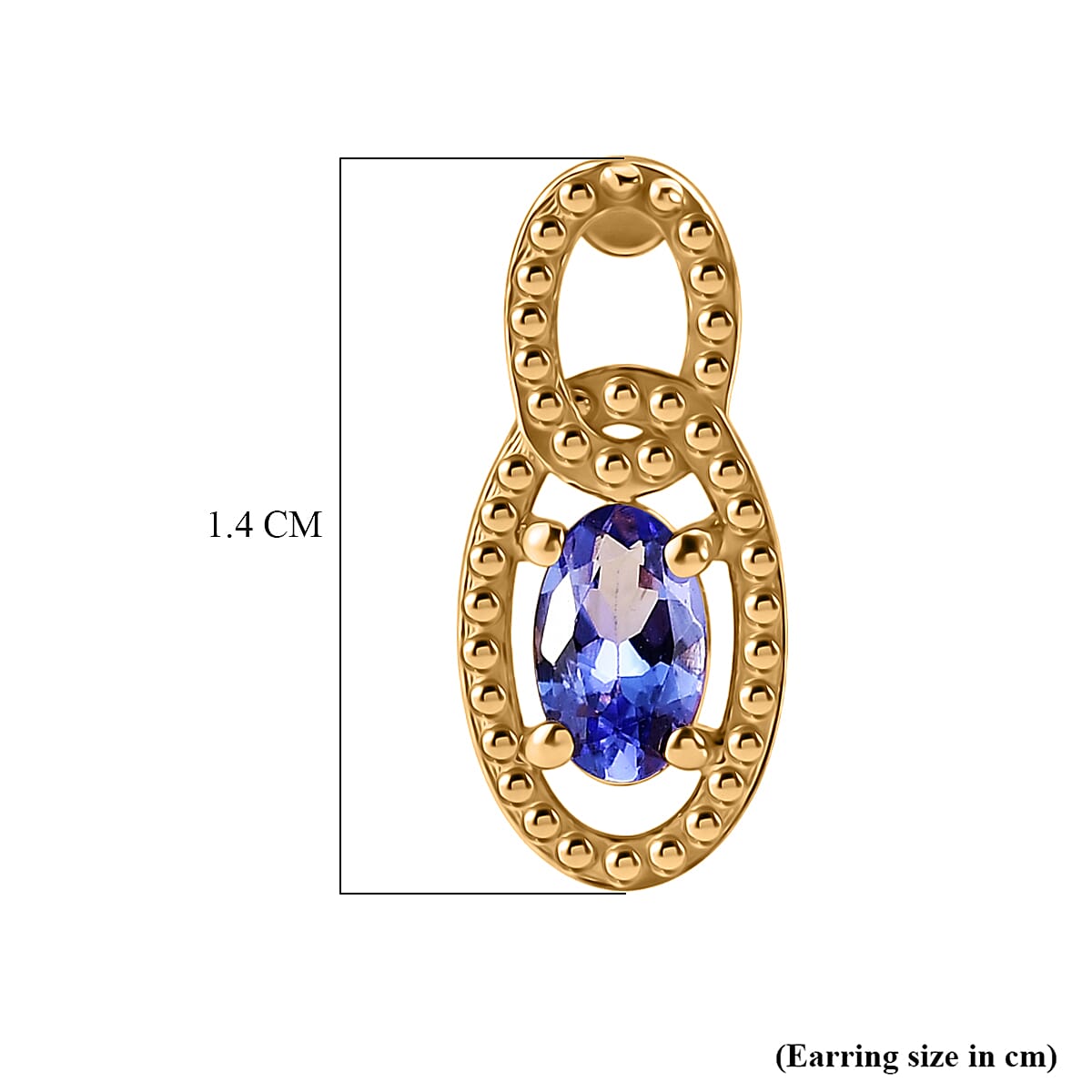 D'Joy - AAA Tanzanite Solitaire Stud Push Post Earring in Yellow Gold Plated Sterling Silver 8572378 5