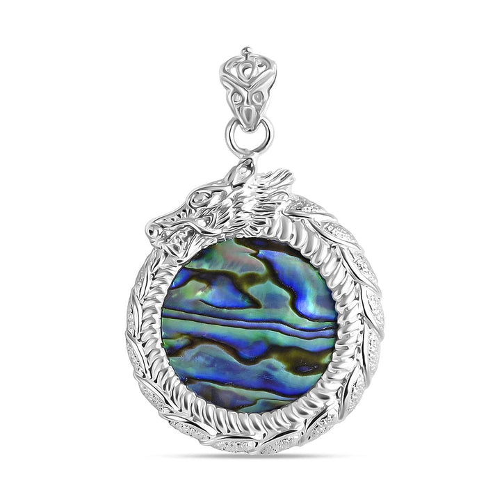 D'Joy Abalone Shell Solitaire Pendant in Sterling Silver, Silver Wt. 10.10 Gms. 8285686 1