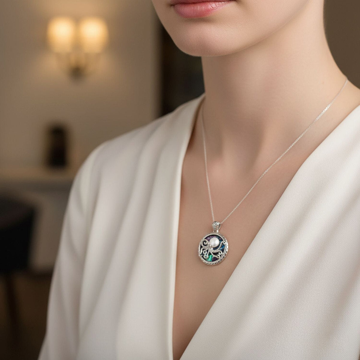 Royal Bali Collection - Abalone Shell Pendant Sterling Silver, Silver Wt. 9.55 Gms. 8300854 2