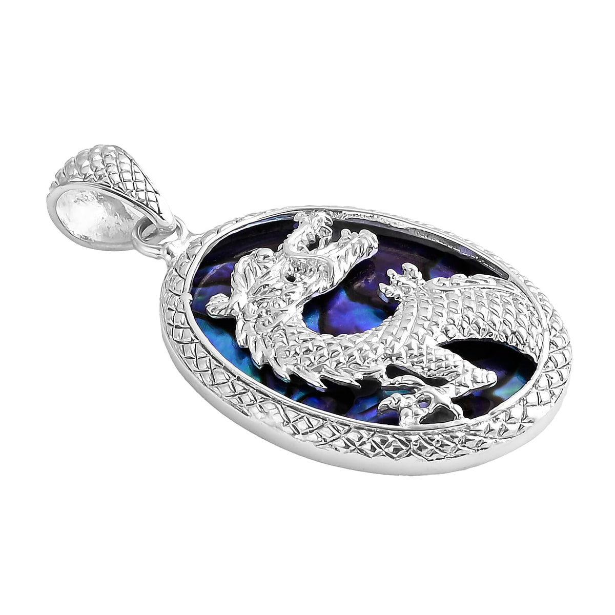 Royal Bali Collection -  Abalone Shell Dragon Pendant in Sterling Silver, Silver Wt. 8.56 Gms. 8285689 3