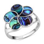 Royal Bali Collection - D'Joy Abalone Shell Sterling Silver Floral Ring 1.50 Ct