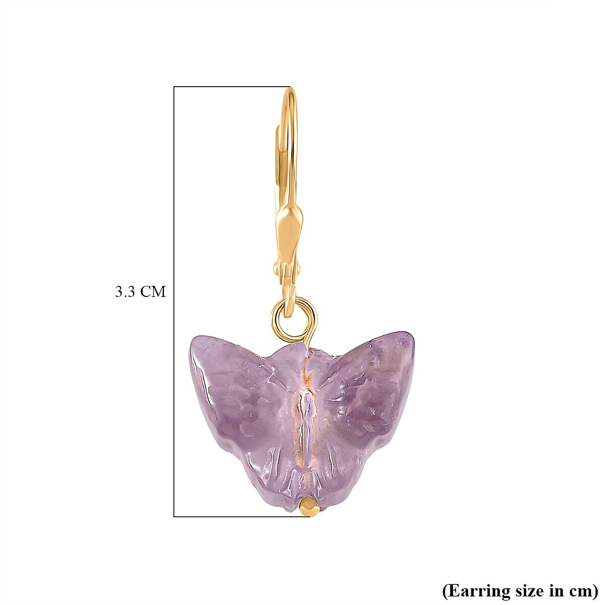D'Joy Zambian Amethyst Carved Butterfly Earrings  in Yellow Gold Plated Sterling Silver 8310823 5