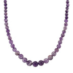 Bi Colour Natural Amethyst Beads Necklace (Size - 20) with Lobster Clasp in Rhodium Overlay Sterling Silver 375.00 Ct