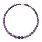 Bi Colour Natural Amethyst Beads Necklace (Size - 20) with Lobster Clasp in Rhodium Overlay Sterling Silver 375.00 Ct