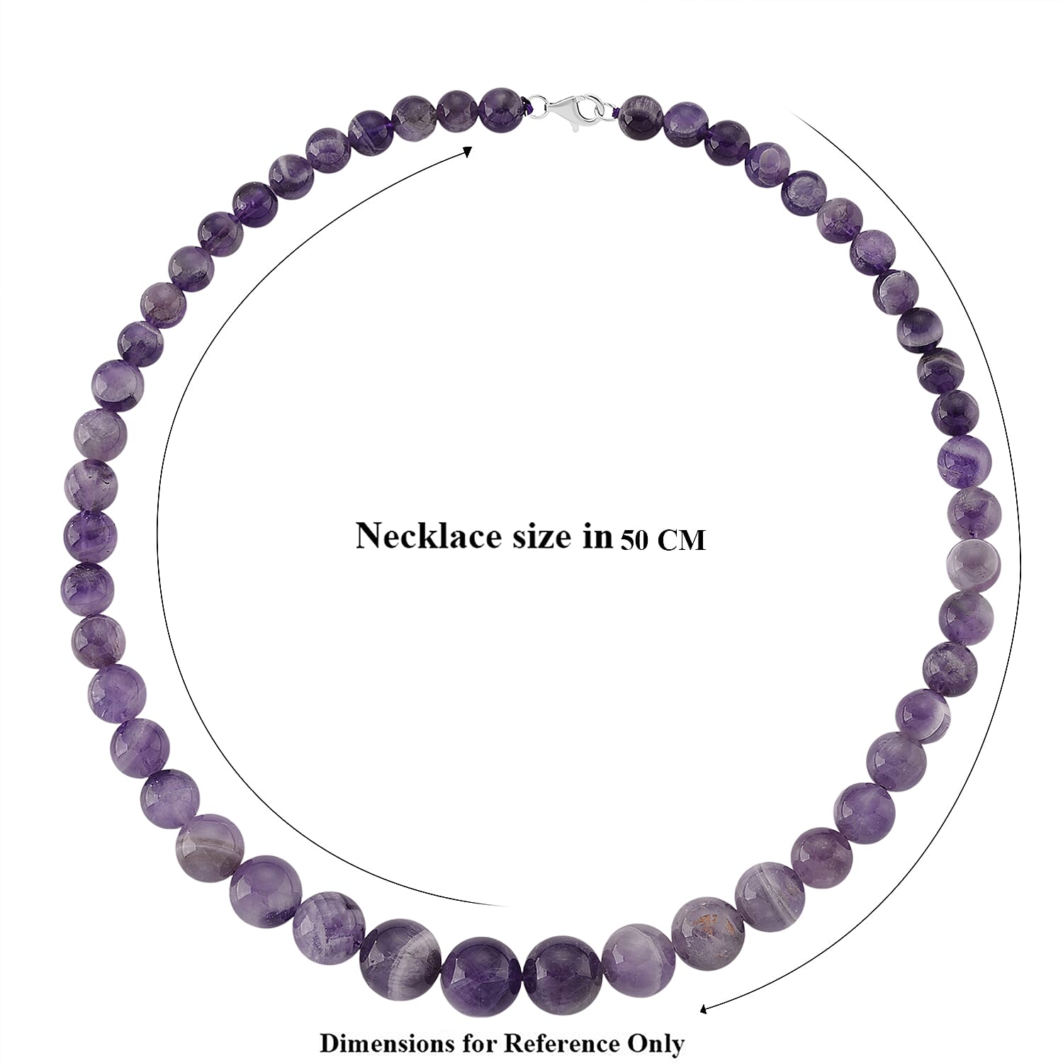 Bi Colour Natural Amethyst Beads Necklace (Size - 20) with Lobster Clasp in Rhodium Overlay Sterling Silver 375.00 Ct V32536755 6