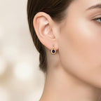 D'Joy AAA African Amethyst Dangling Earring with Push Post in Yellow Gold Plated Sterling Silver 1.00 Ct.