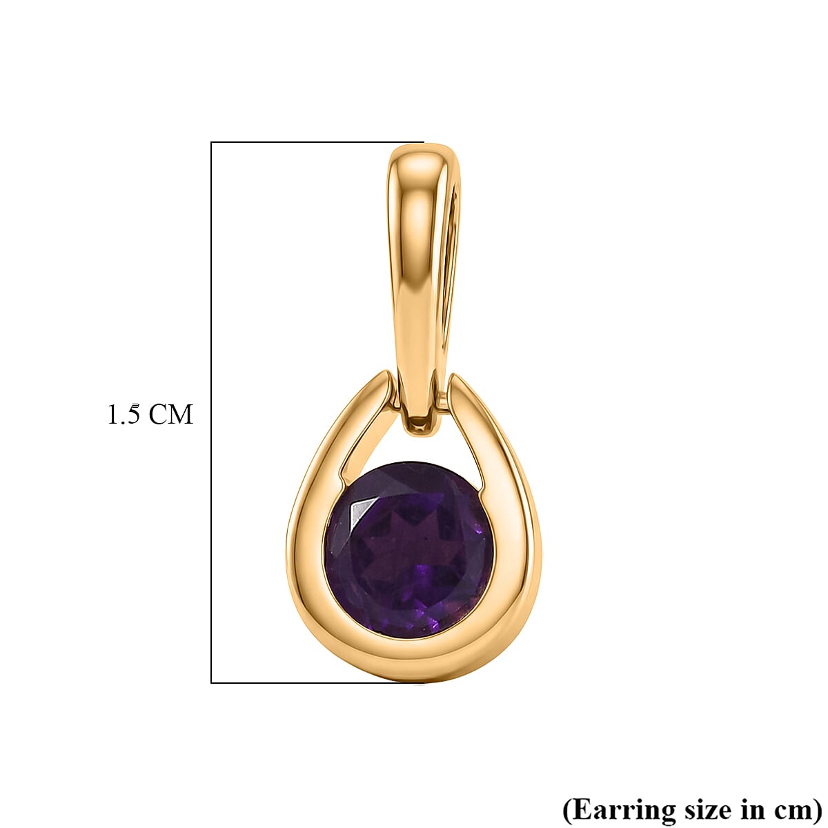 D'Joy AAA African Amethyst Dangling Earring with Push Post in Yellow Gold Plated Sterling Silver 1.00 Ct. V32529247 6