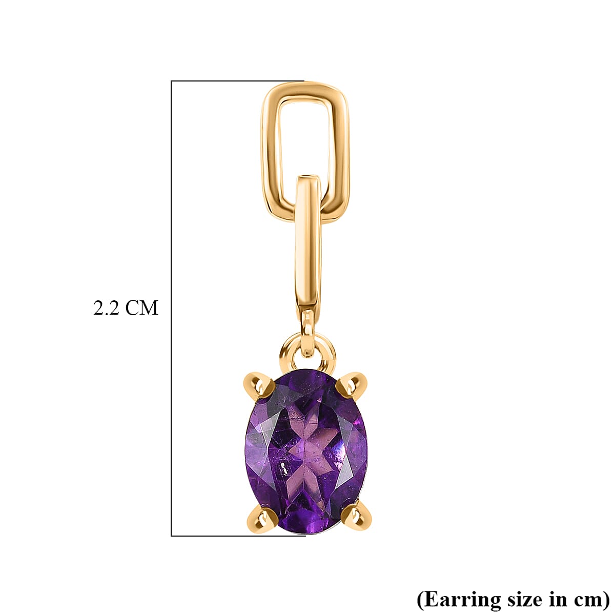 D'Joy AAA African Amethyst Dangling Push Post Earring in Yellow Gold Plated Sterling Silver 2.26 Ct. 8466358 6