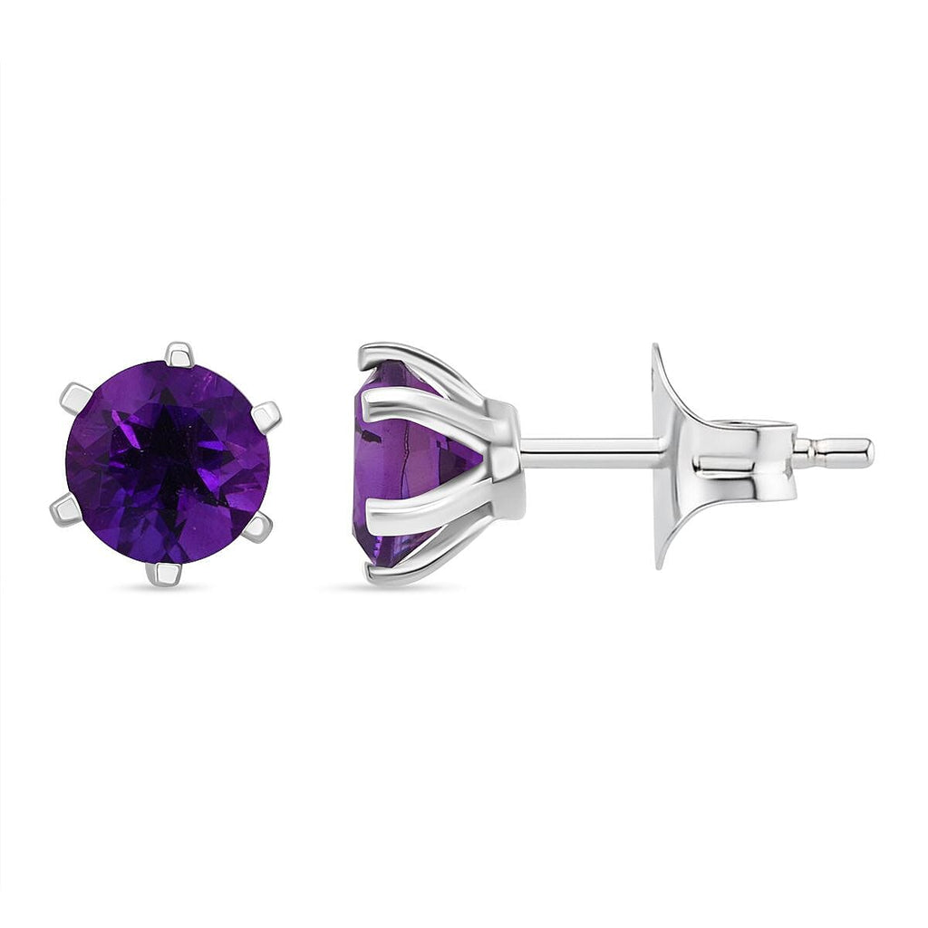 D'Joy African Amethyst Earring in Rhodium Overlay Sterling Silver 1.53 Ct.