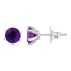 D'Joy African Amethyst Earring in Rhodium Overlay Sterling Silver 1.53 Ct.