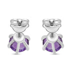 D'Joy African Amethyst Earring in Rhodium Overlay Sterling Silver 1.53 Ct.