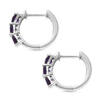 D'Joy AAA African Amethyst Full Hoop Earring in Platinum Overlay Sterling Silver 1.44 Ct.