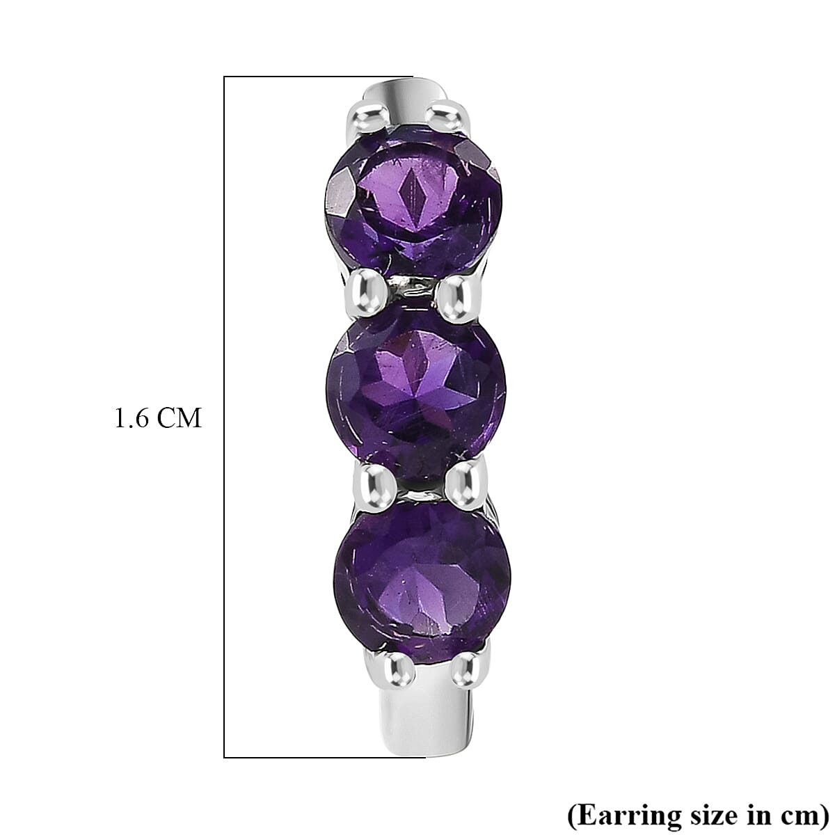 D'Joy AAA African Amethyst Full Hoop Earring in Platinum Overlay Sterling Silver 1.44 Ct. 8473984 5