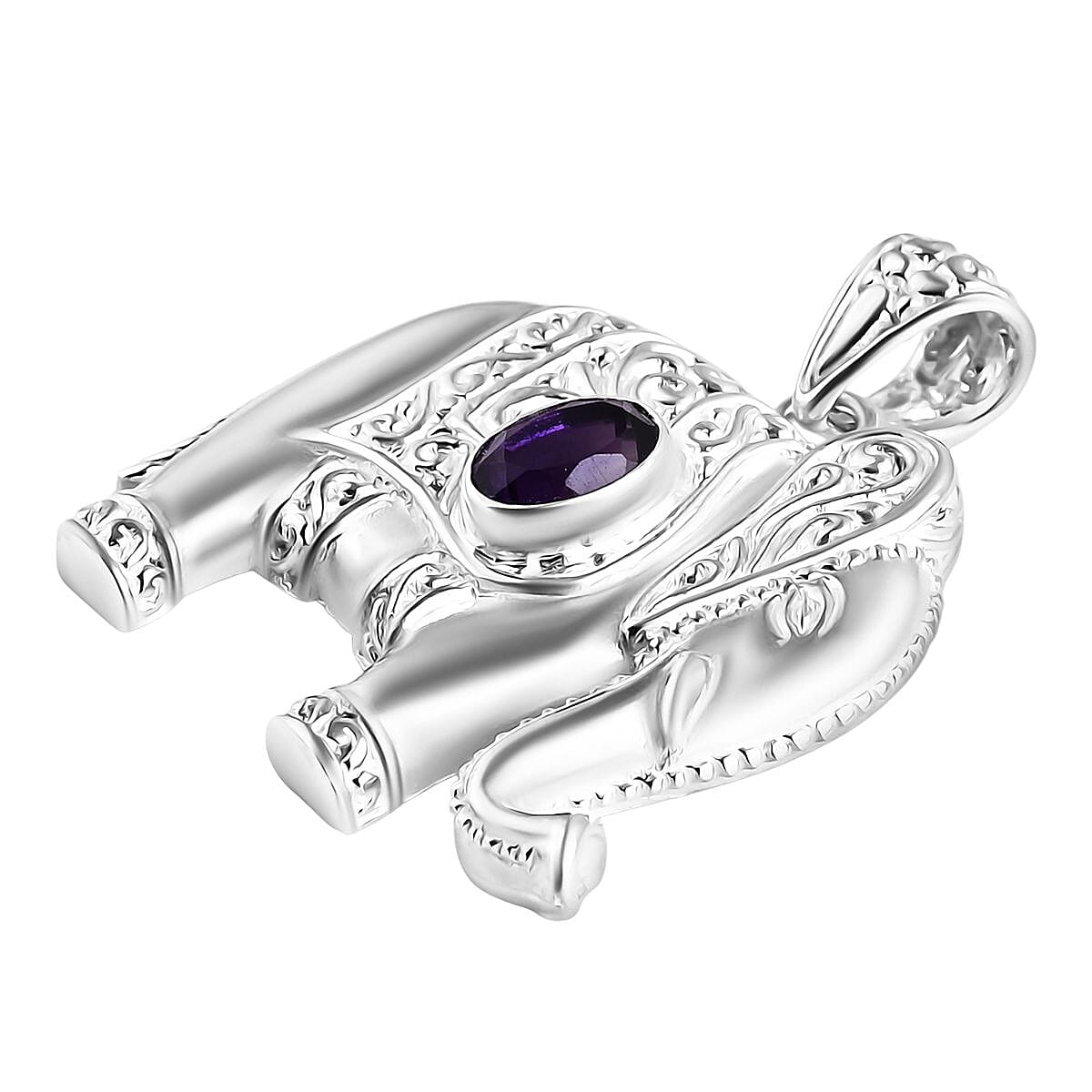 Bali Legacy African Amethyst Elephant Pendant Sterling Silver, Silver Wt. 6.27 Gms. 8285687 3