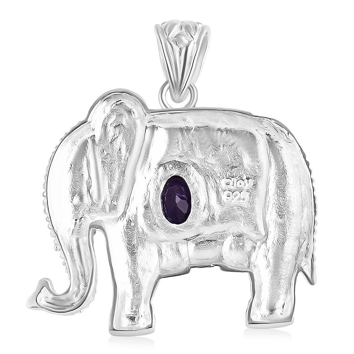 Bali Legacy African Amethyst Elephant Pendant Sterling Silver, Silver Wt. 6.27 Gms. 8285687 4