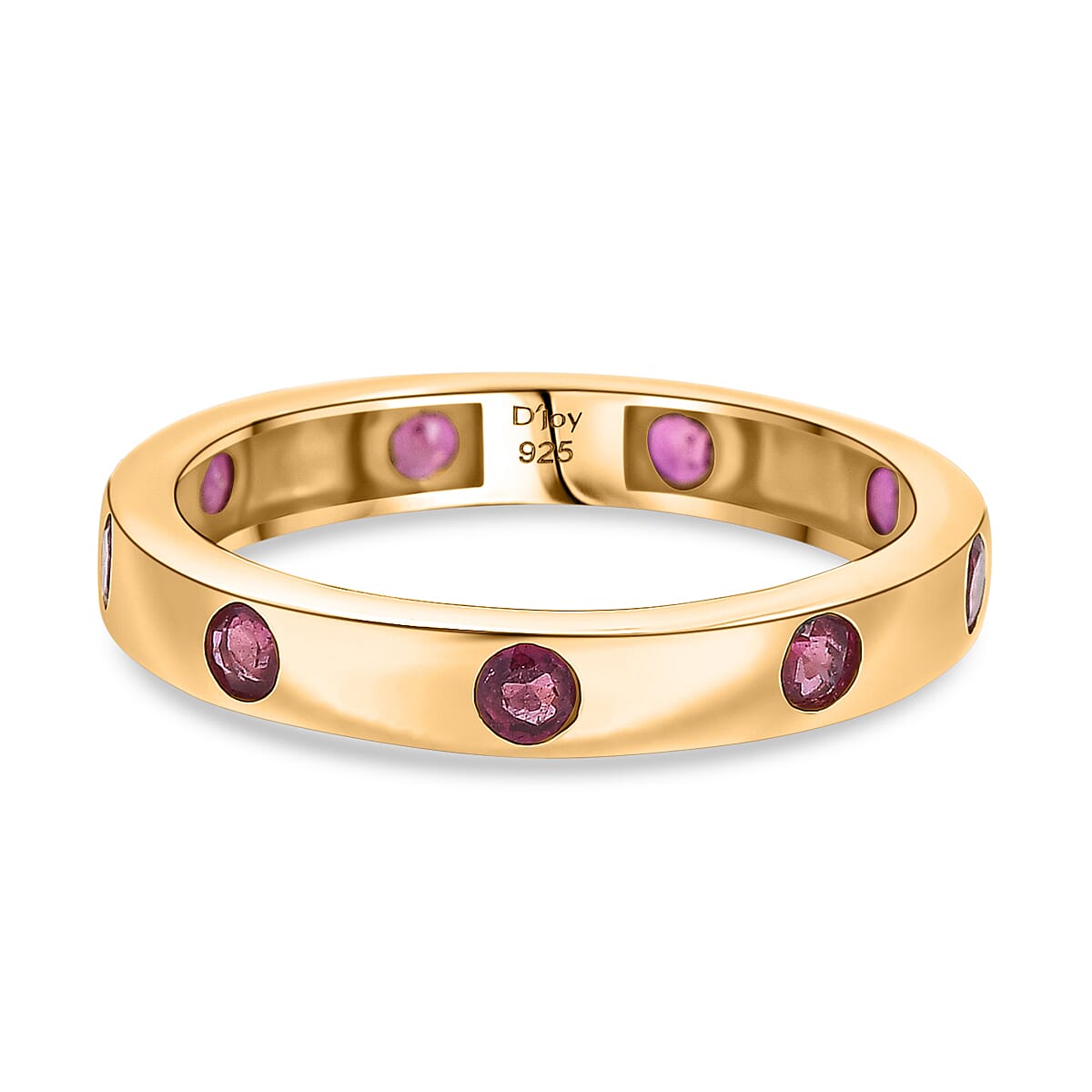 D'joy African Ruby Band Ring in Yellow Gold Plated Sterling Silver 8240189 0