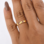D'joy African Ruby Band Ring in 18K Yellow Gold Plating Sterling Silver