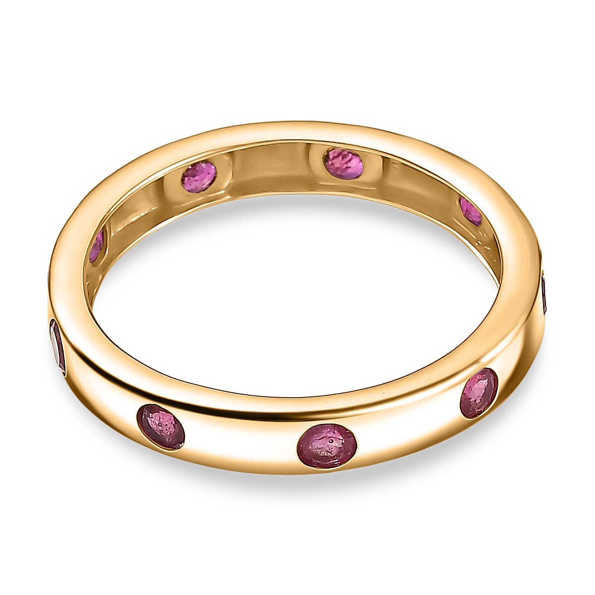 D'joy African Ruby Band Ring in Yellow Gold Plated Sterling Silver 8240189 4