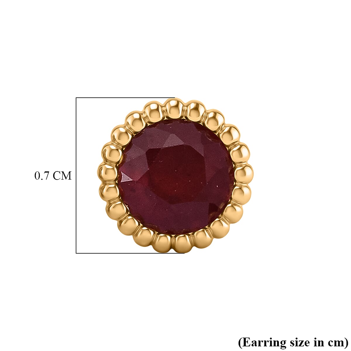D'Joy African Ruby Earring with Push Back in Yellow Gold Plated  Sterling Silver 1.34 Ct. 8502459 6
