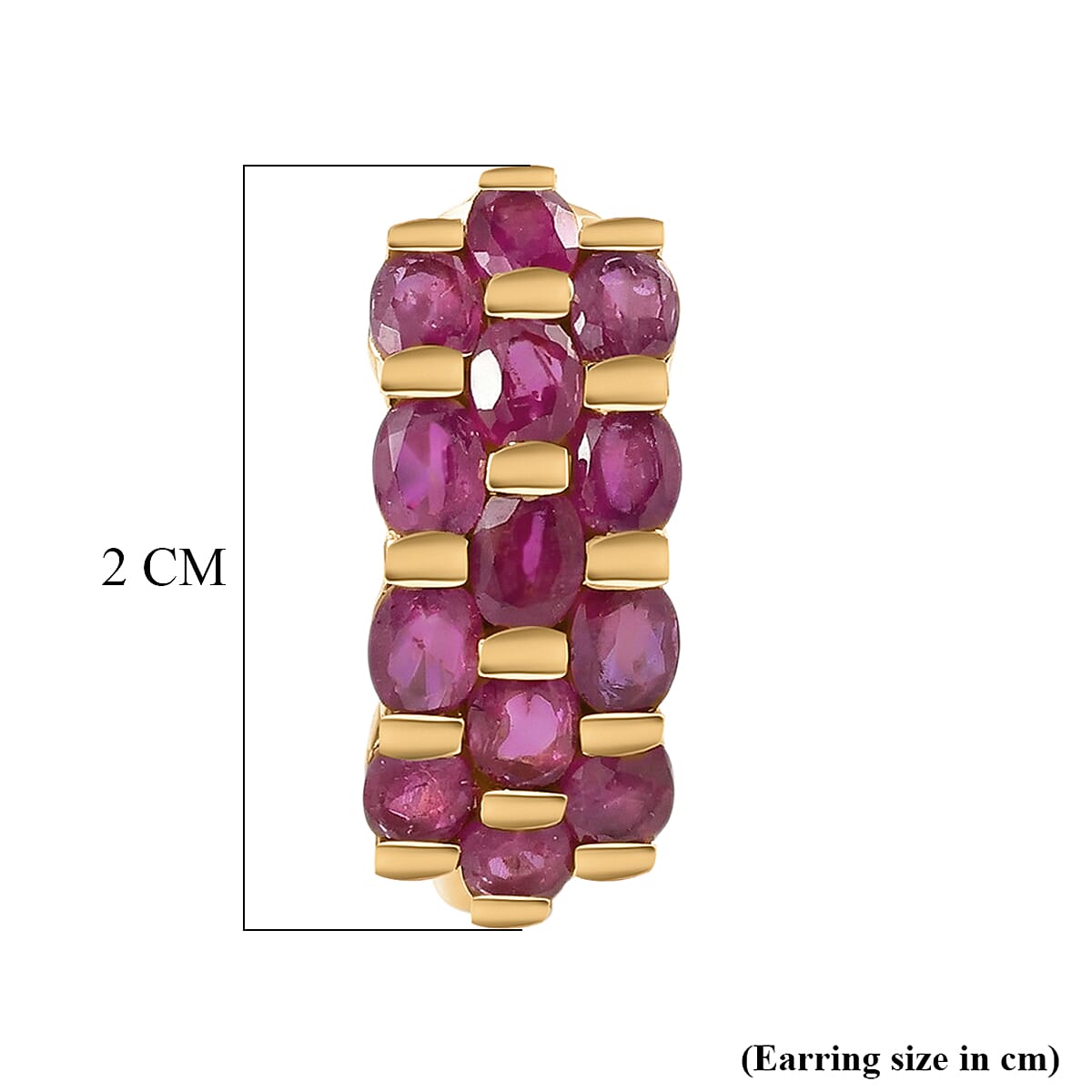 D'Joy African Ruby Hoop Earring in 18K Vermeil Yellow Gold Plated Sterling Silver 7.16 Ct. 8500894 5