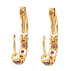 D'Joy African Ruby Huggie Hoop Earring with Clasp in Yellow Gold Plated Sterling Silver 1.50 Ct.