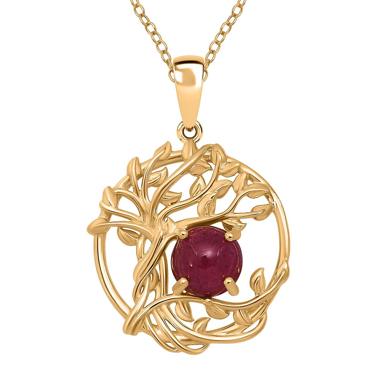 D'Joy Cabo Delgado Ruby Pendant in Yellow Gold Plated Sterling Silver 2.45 Ct. 8280670 0