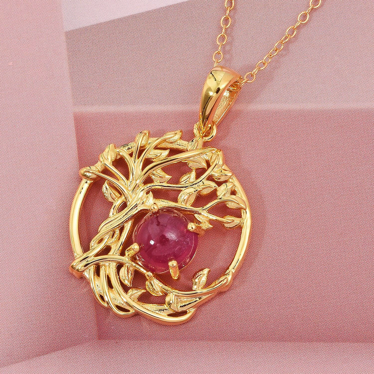 D'Joy Cabo Delgado Ruby Pendant in Yellow Gold Plated Sterling Silver 2.45 Ct. 8280670 1